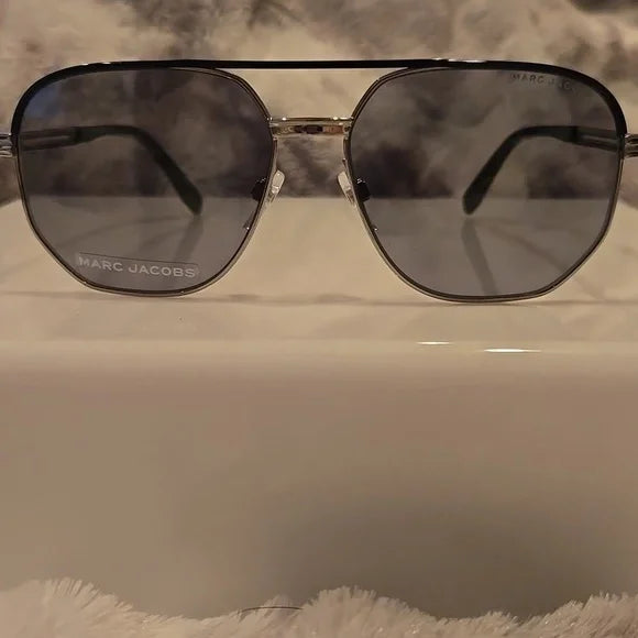 Marc Jacobs Black and Silver Sunglasses Brand New in Case
