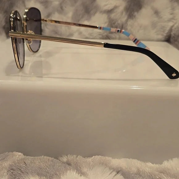 Kate Spade Maryam Gold and Black Oversized Sunglasses Brand New in Case