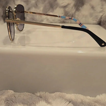 Kate Spade Maryam Gold and Black Oversized Sunglasses Brand New in Case