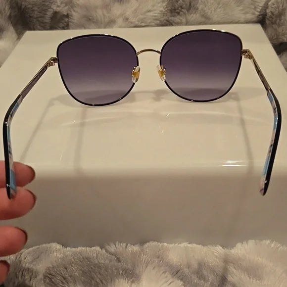 Kate Spade Maryam Gold and Black Oversized Sunglasses Brand New in Case
