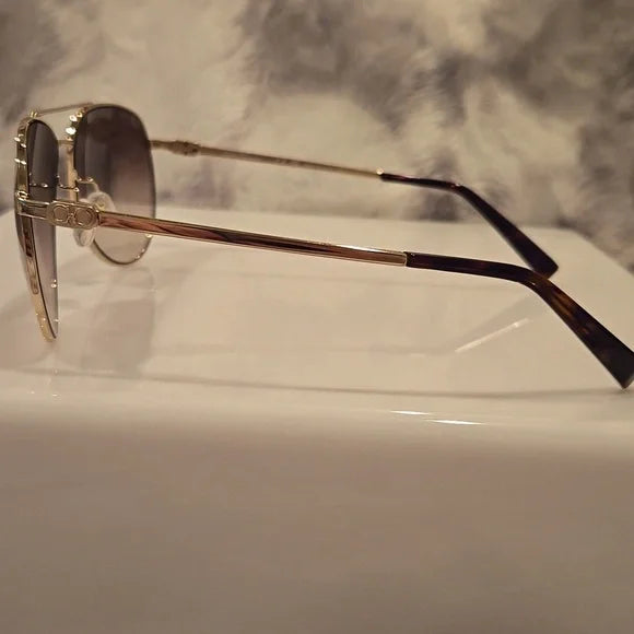 Salvatore Ferragamo Gold Aviator Sunglasses Brand New in Box