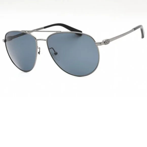 Salvatore Ferragamo Dark Gunmetal Aviator Sunglasses Brand New In Case
