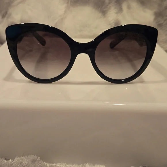 Salvatore Ferragamo Black Cat-Eye Sunglasses Brand New In Case