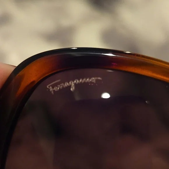 Salvatore Ferragamo Tortoise Shell Brown Gradient Sunglasses Brand New in Case