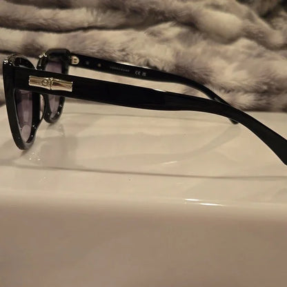 Longchamp Paris Black Cat-Eye Sunglasses with Gradient Lenses Brand New In Case