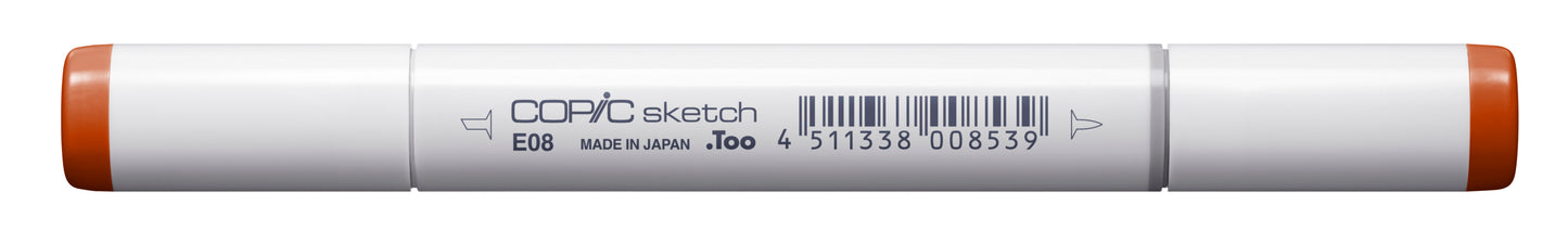 Copic Sketch E08 Brown Marker <inline style="float: right; margin-right: 10px; background-color: rgb(202, 103, 84);">&nbsp;&nbsp;&nbsp;&nbsp;&nbsp;&nbsp; </inline>